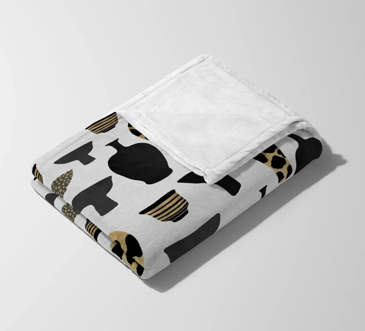Patterned Vases fleece blanket by Orara Studio