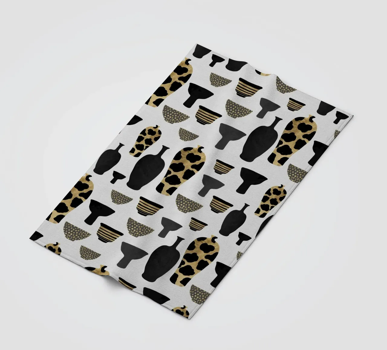 Patterned Vases fleece blanket by Orara Studio