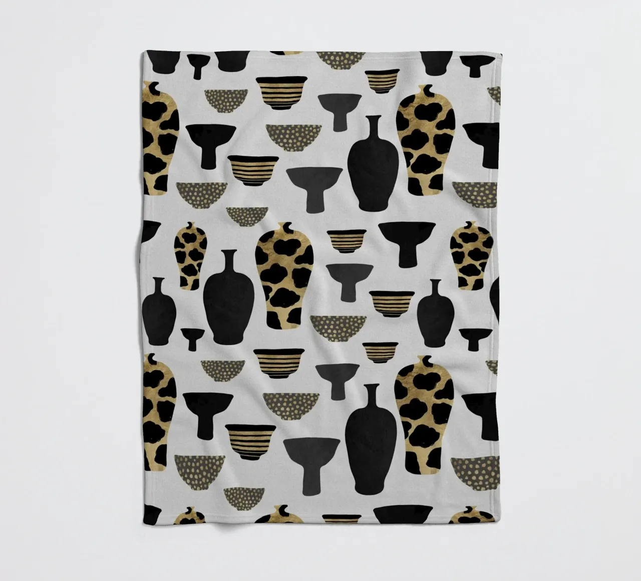Patterned Vases fleece blanket by Orara Studio