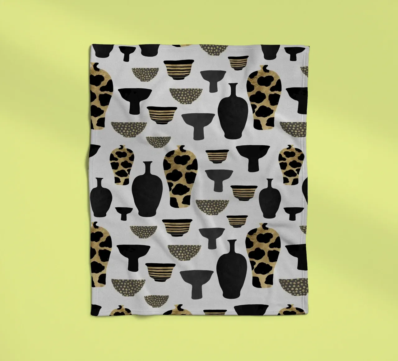 Patterned Vases fleece blanket by Orara Studio