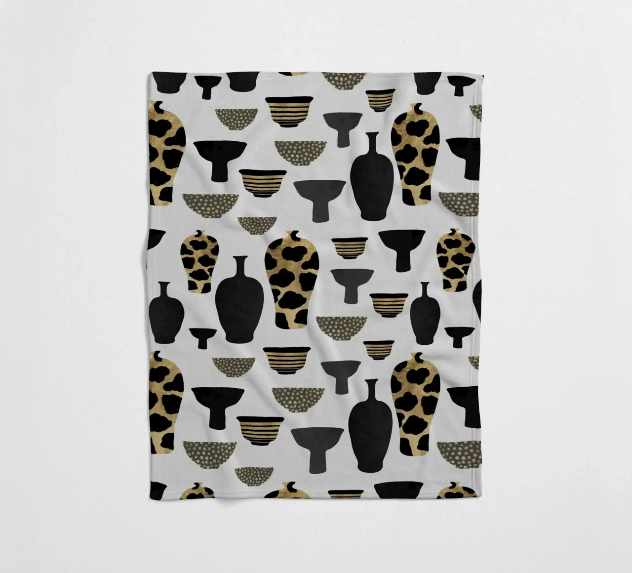 Patterned Vases fleece blanket by Orara Studio