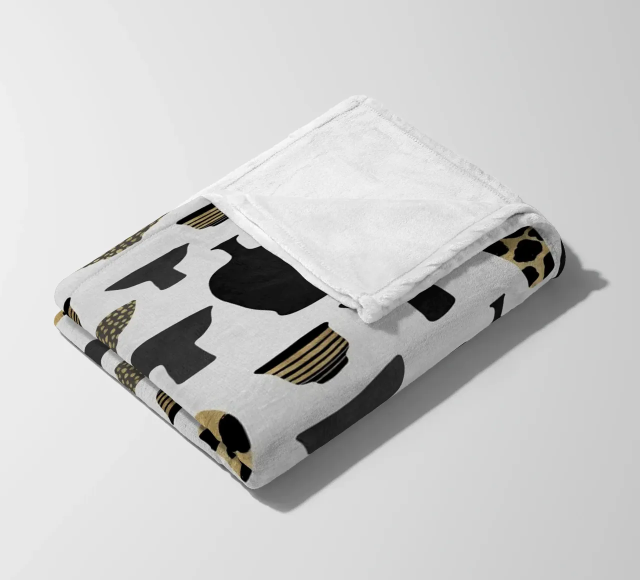 Patterned Vases fleece blanket by Orara Studio
