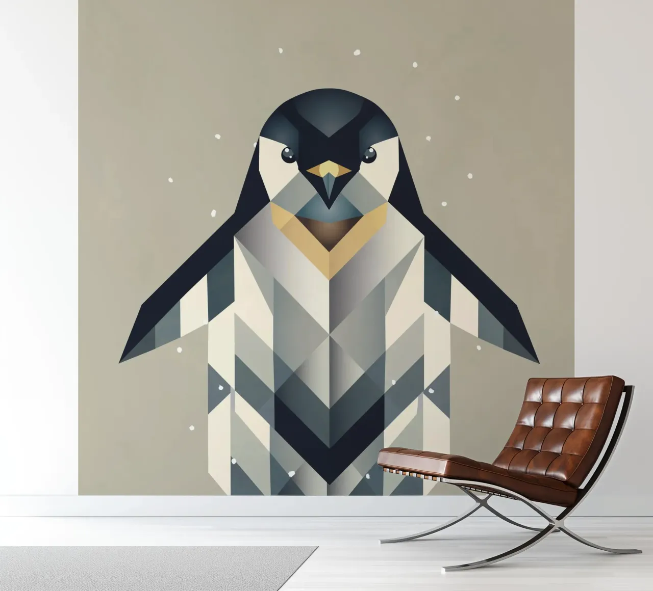 Penguin - Frosty elegance in geometric form photo wallpaper by namosh