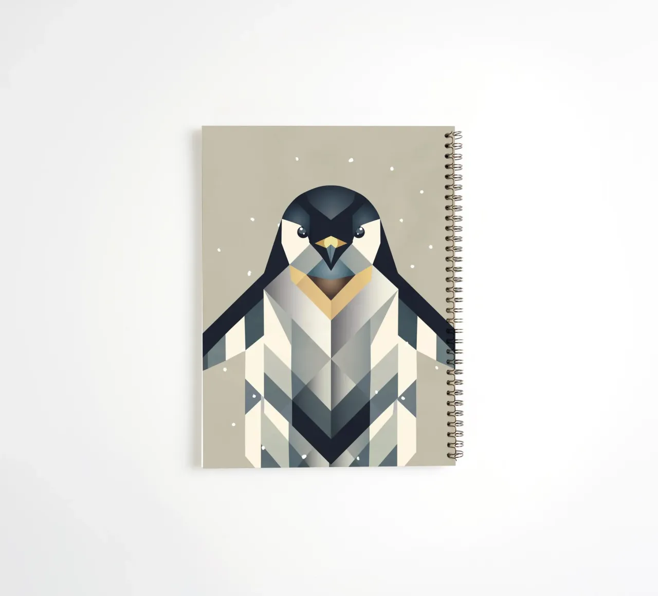 Penguin - Frosty elegance in geometric form spiral notebook by namosh