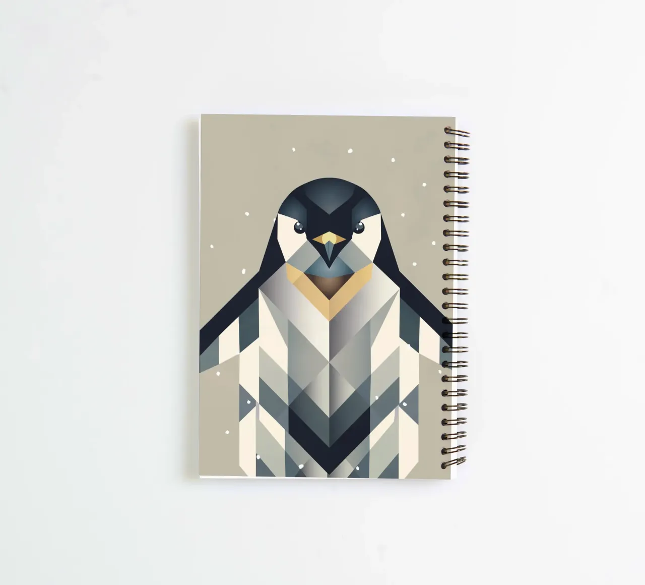 Penguin - Frosty elegance in geometric form spiral notebook by namosh
