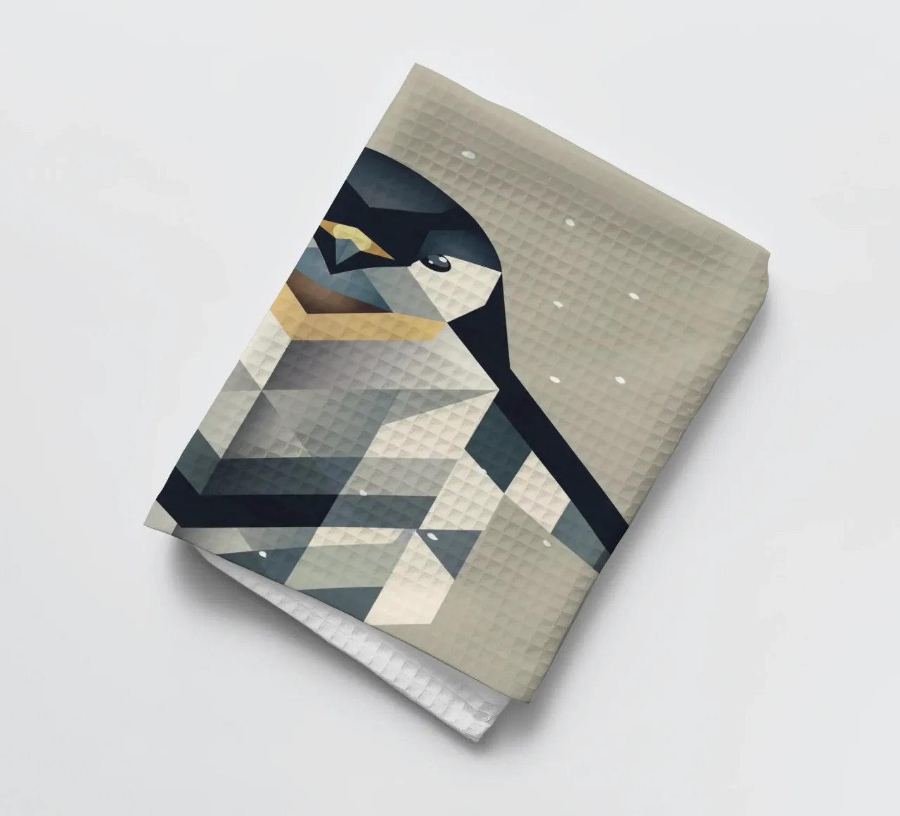 Pingouin - l'élégance glacée d'une forme géométrique torchon de namosh