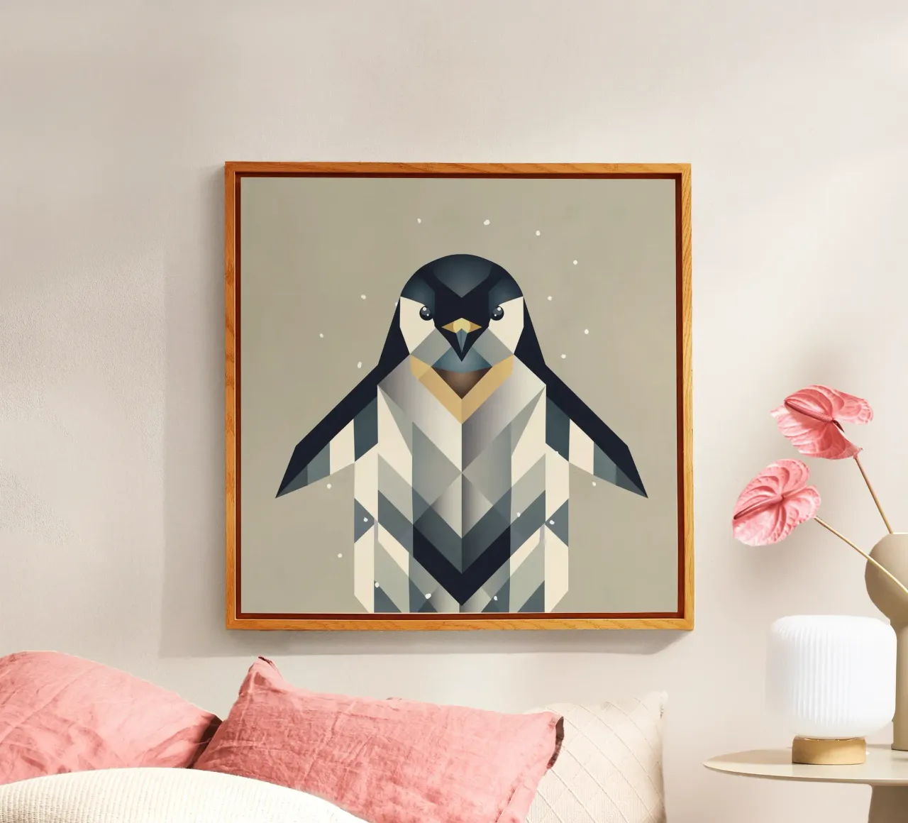 Pinguin – Frostige Eleganz in geometrischer Form Acryl-Glas von namosh