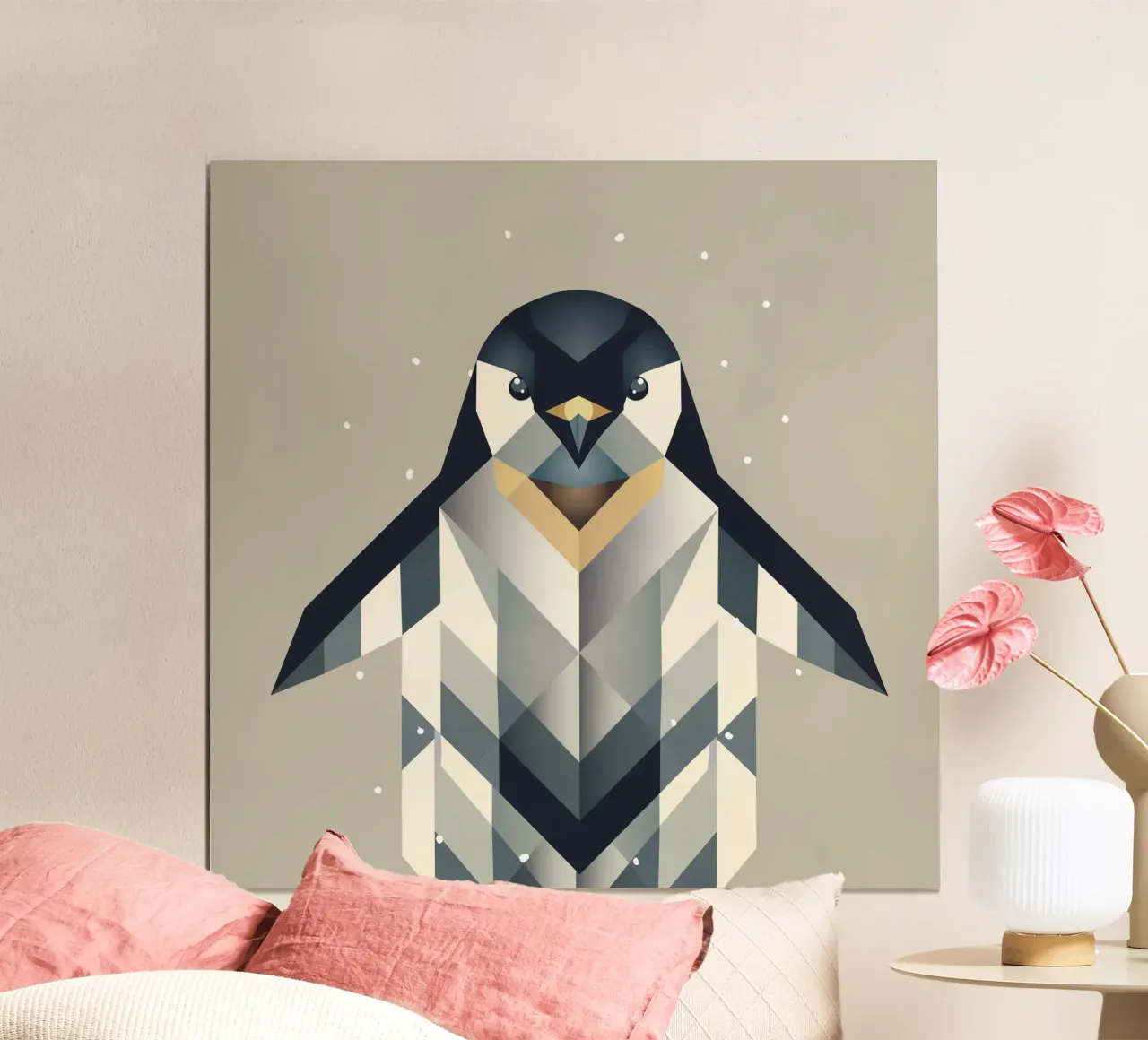 Penguin - Frosty elegance in geometric form hahnemühle by namosh