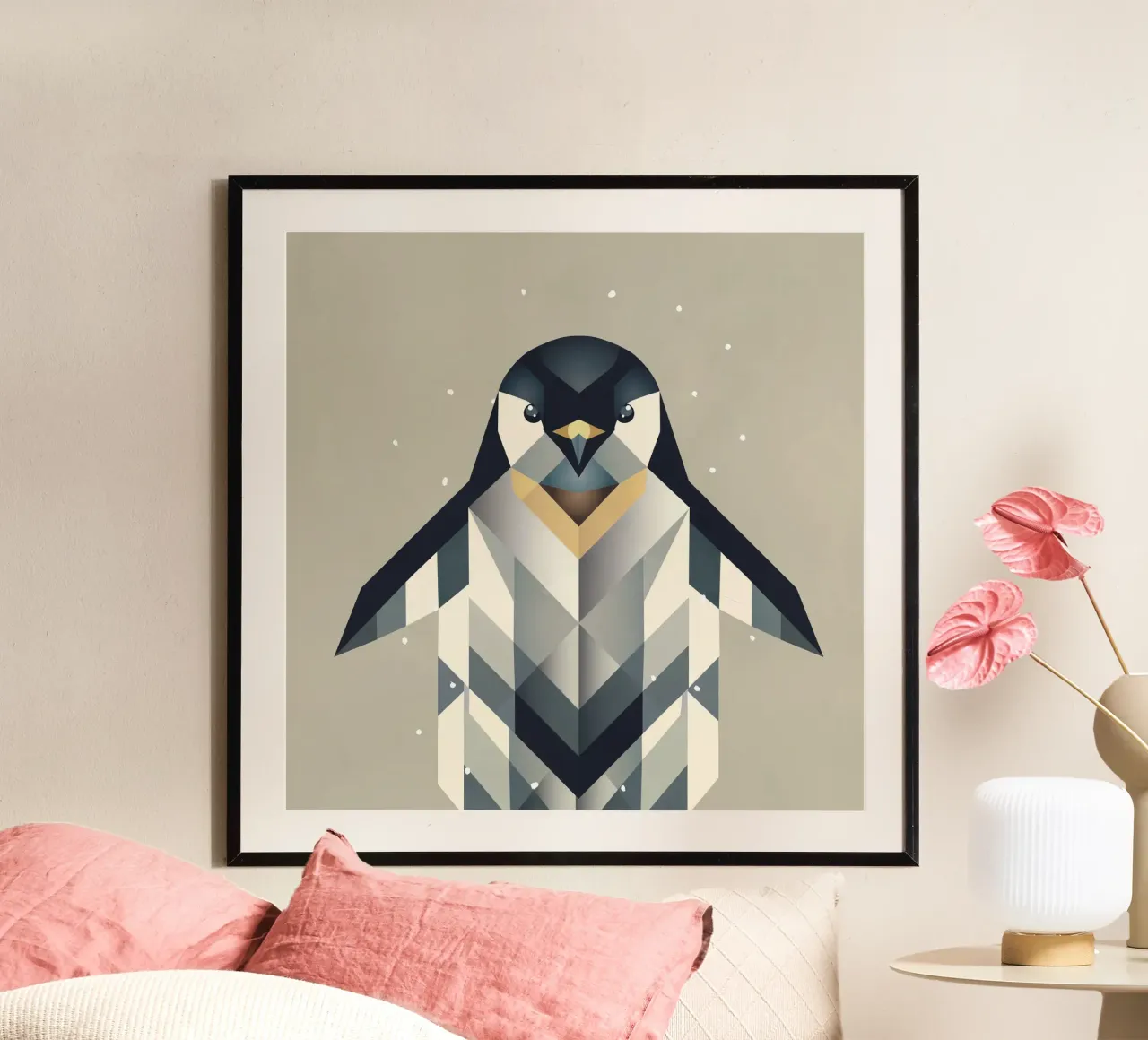 Penguin - Frosty elegance in geometric form hahnemühle by namosh