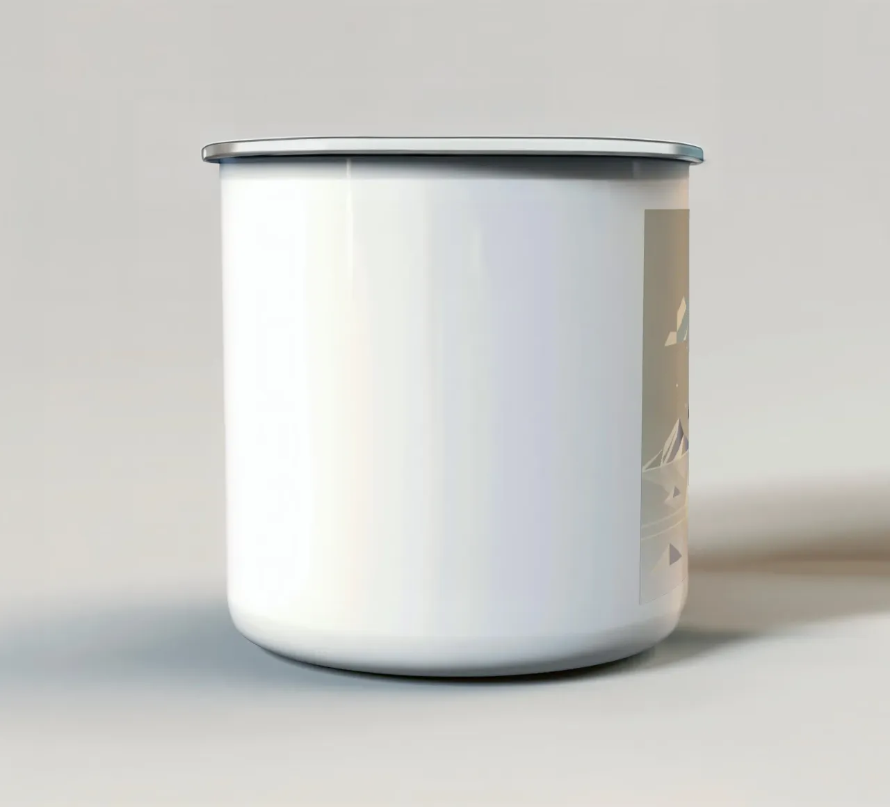 Elegante pinguino in un paesaggio geometrico di ghiaccio tazza in smalto da namosh