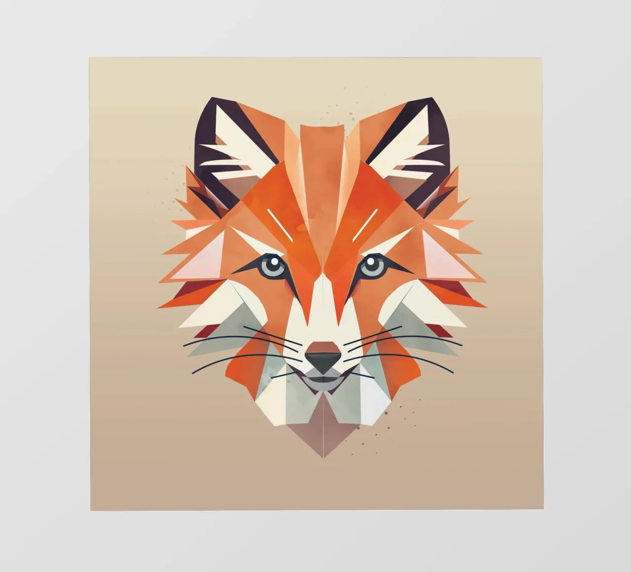 Faszinierender geometrischer Fuchs in warmen Farben PVC Plane von namosh