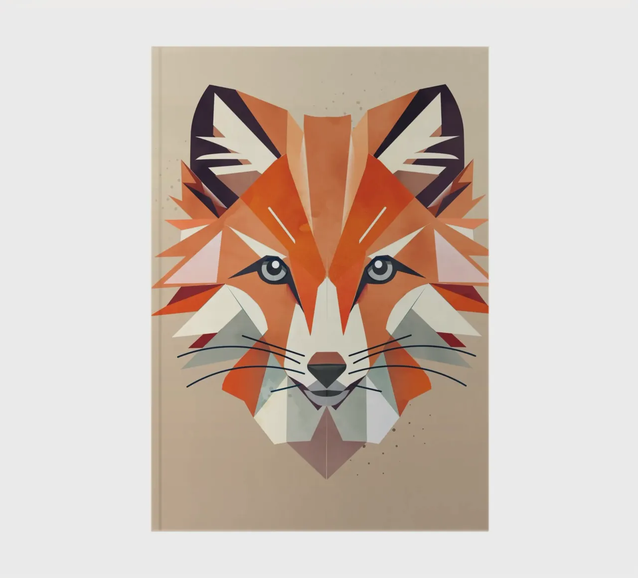 Fascinating geometric fox in warm colours notebook by namosh