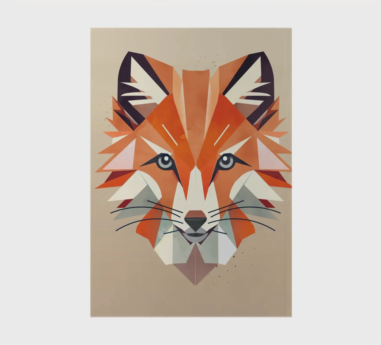 Fascinating geometric fox in warm colours notebook by namosh