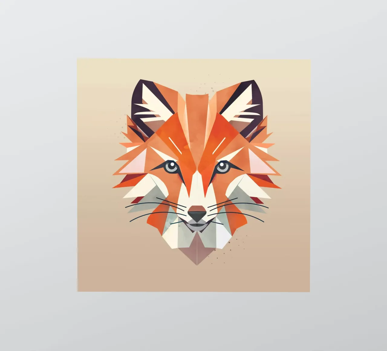 Faszinierender geometrischer Fuchs in warmen Farben Sticker von namosh