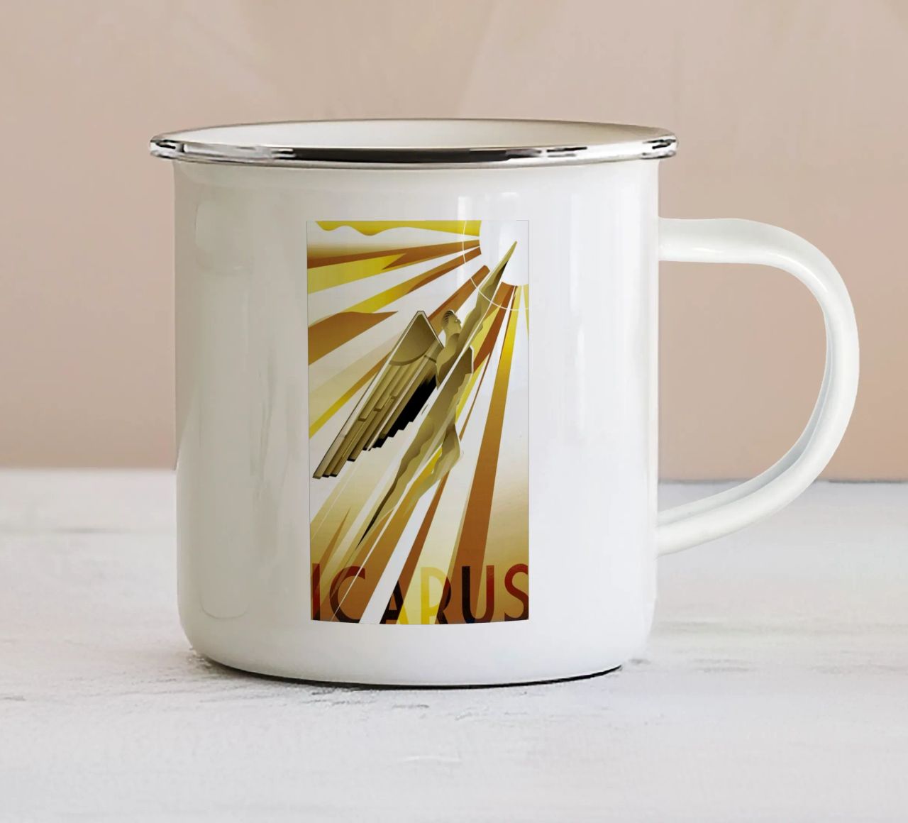 Icarus tazza in smalto da Rodolfo Reyes