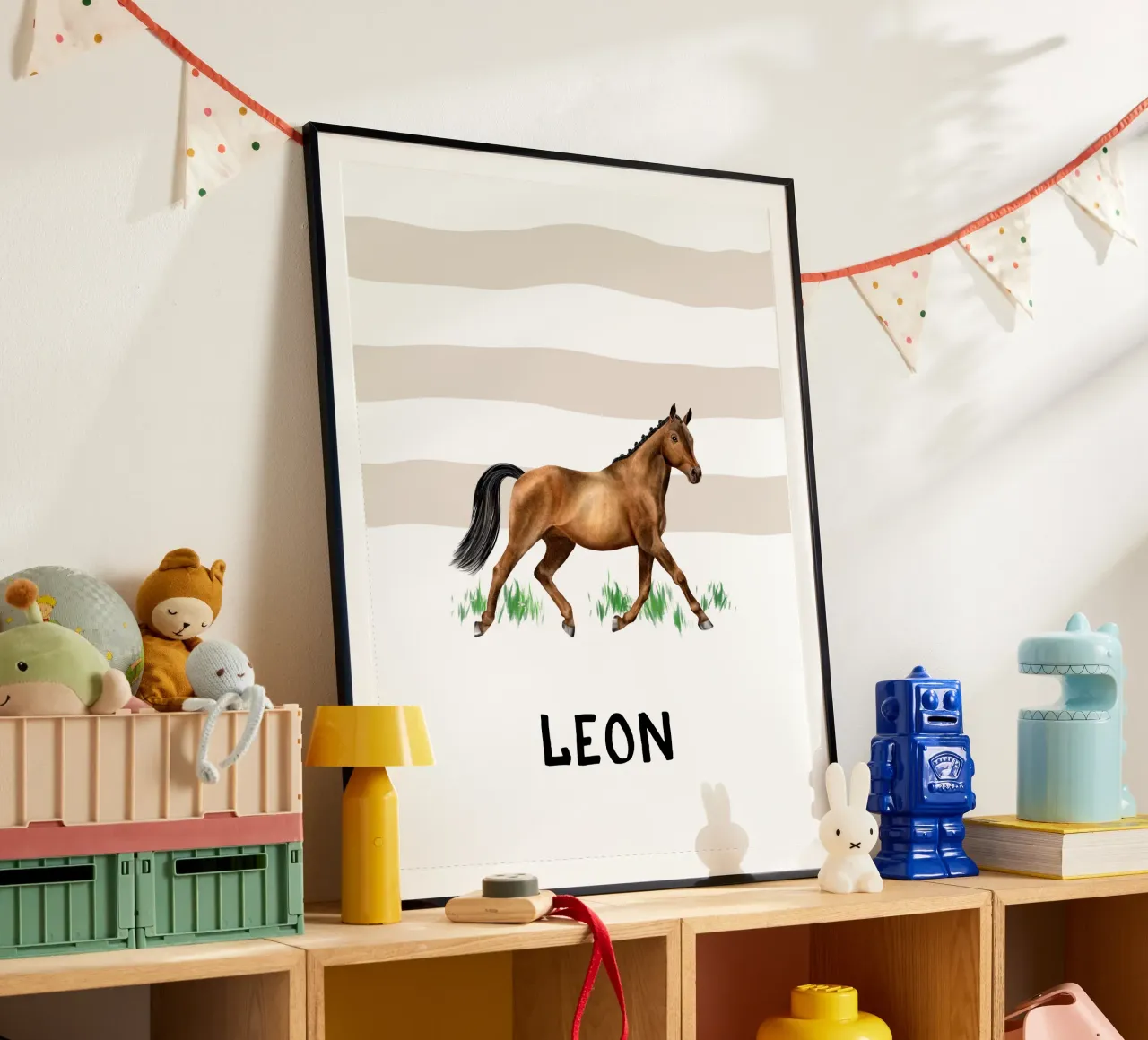 Horse Illustration • Trakehner poster con telaio in alluminio da Moonlit Illustrations
