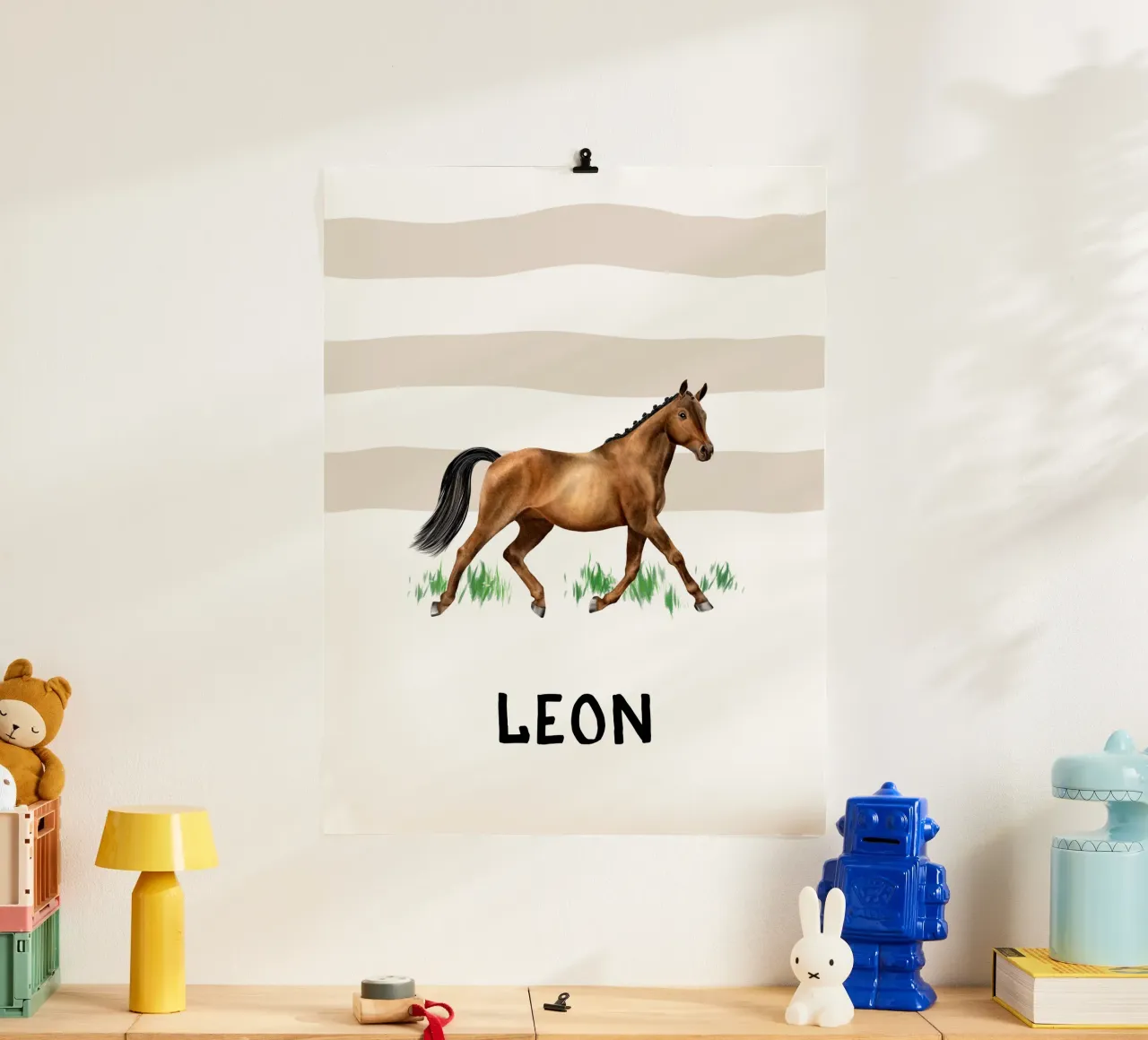 Horse Illustration • Trakehner poster con telaio in alluminio da Moonlit Illustrations