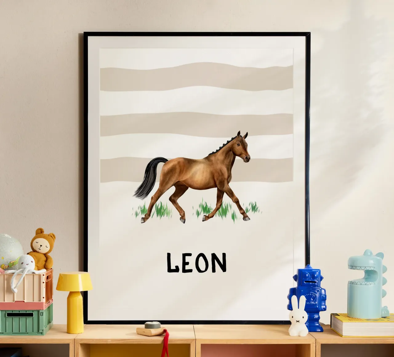 Horse Illustration • Trakehner poster con telaio in alluminio da Moonlit Illustrations