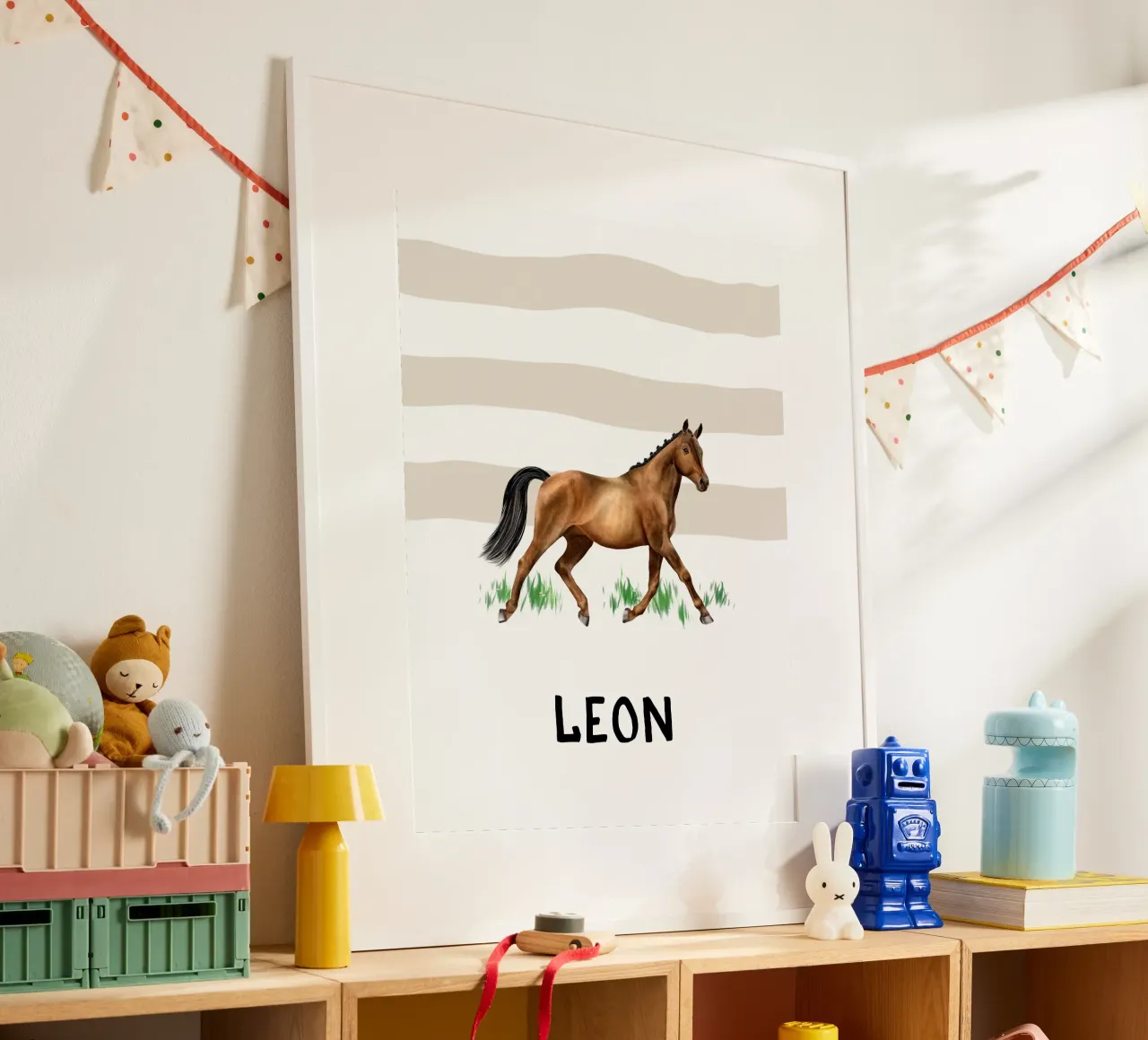 Horse Illustration • Trakehner poster con telaio in alluminio da Moonlit Illustrations