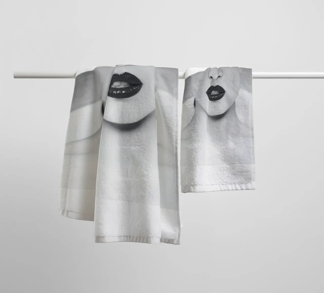 Minimalista, elegante, in bianco e nero asciugamano da bagno da Whole©