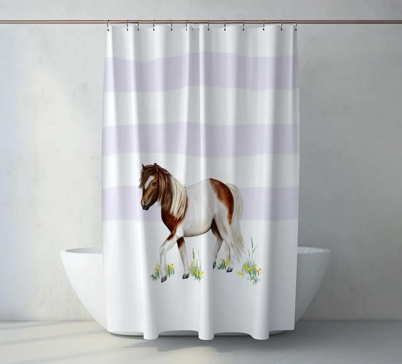 Horse Illustration • Shetlandpony Duschvorhang von Moonlit Illustrations