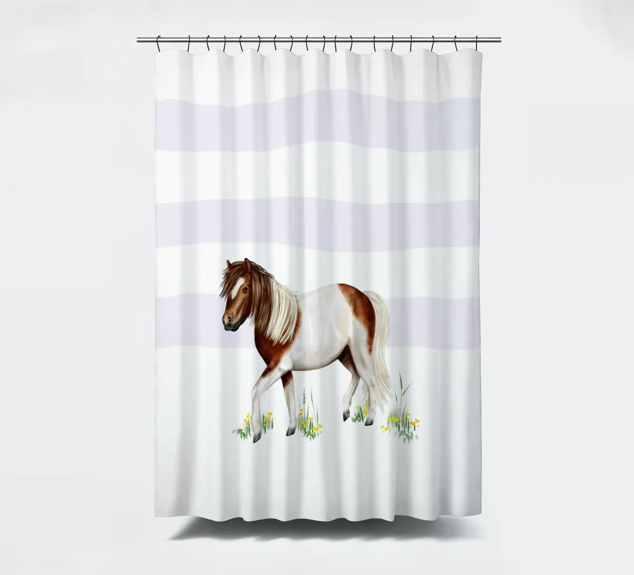 Horse Illustration • Shetlandpony Duschvorhang von Moonlit Illustrations