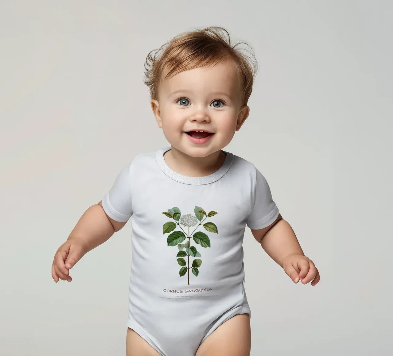 Blutiger Hartriegel oder Cornus Sanguinea Kurzarm Babybody von Vintagrafica
