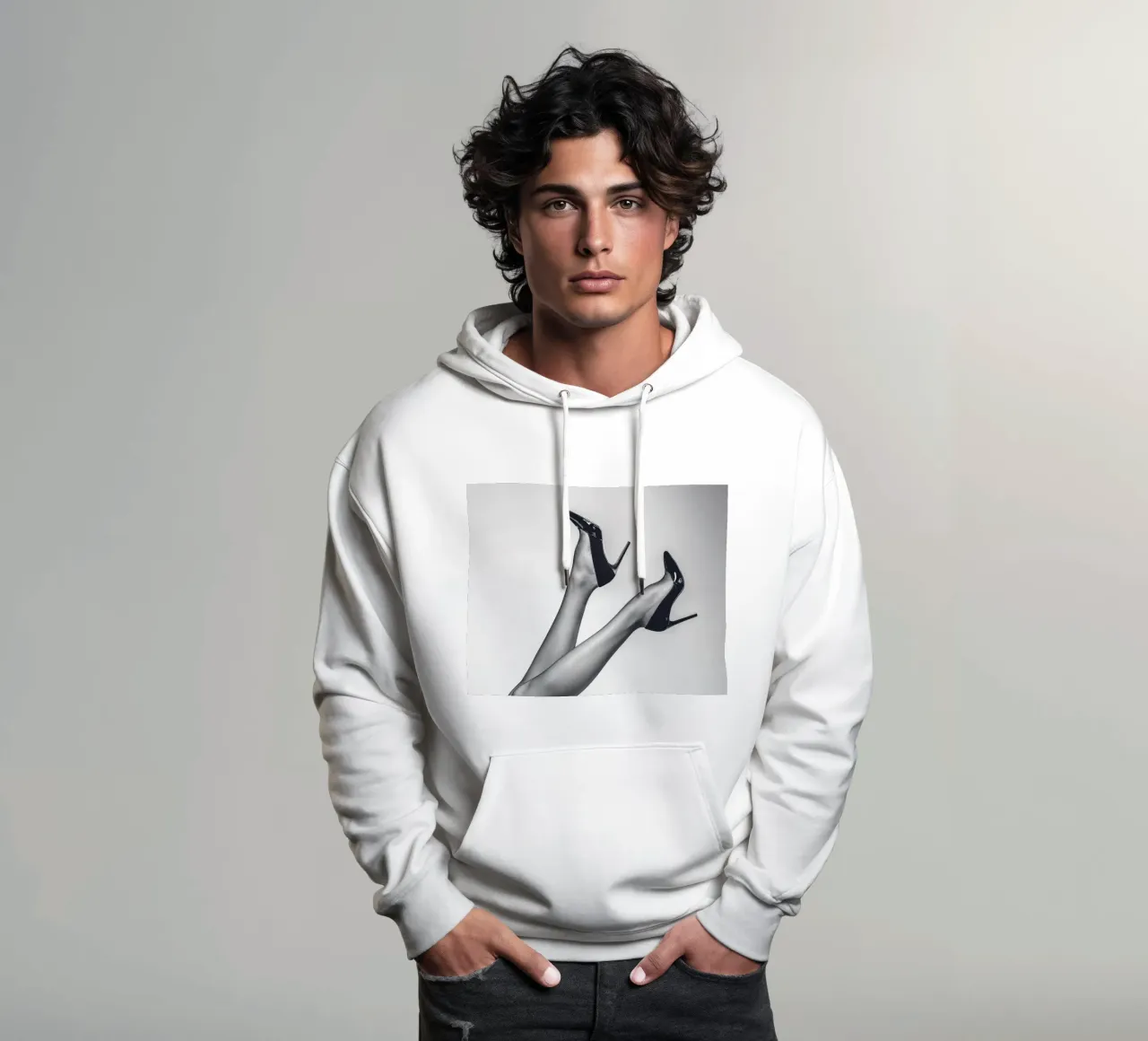 Eleganza in bianco e nero - High Heels Art felpa con cappuccio da Whole©