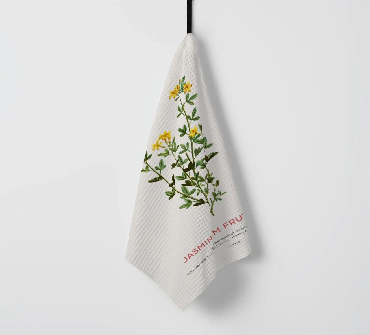 Gelber Jasmin oder Jasminum Fruticans Geschirrtuch von Vintagrafica