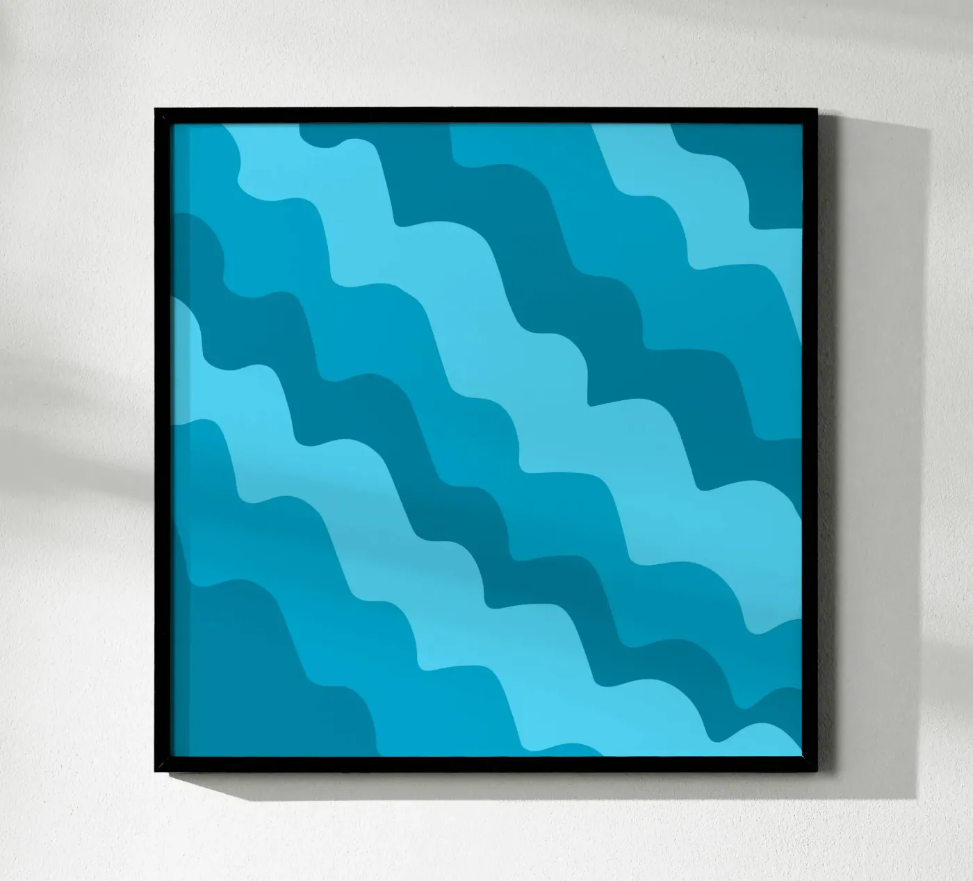 Blue waves gradient pattern Poster von baobabprintstore