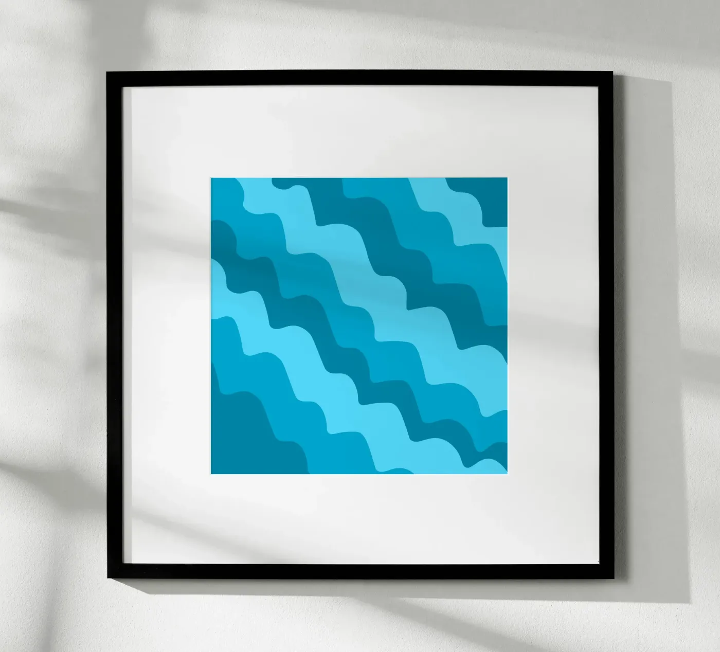 Blue waves gradient pattern Poster von baobabprintstore