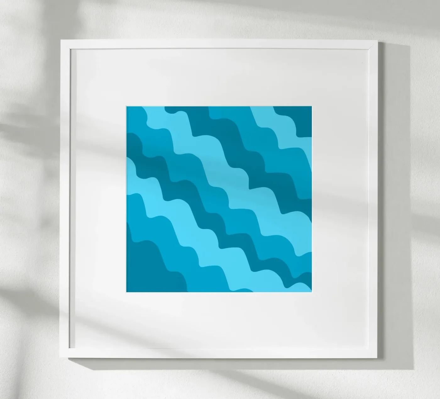 Blue waves gradient pattern Poster von baobabprintstore