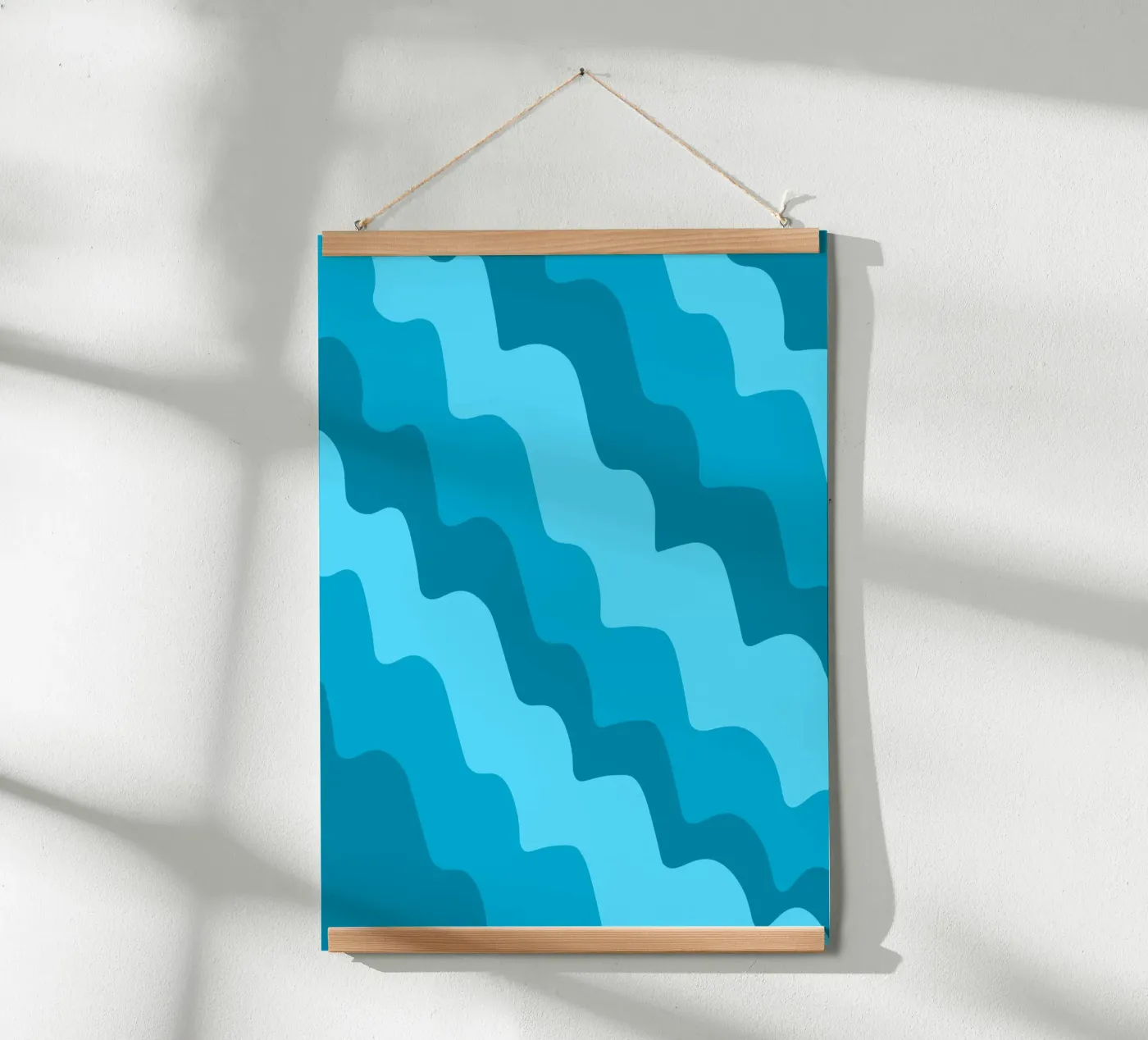 Blue waves gradient pattern Poster von baobabprintstore