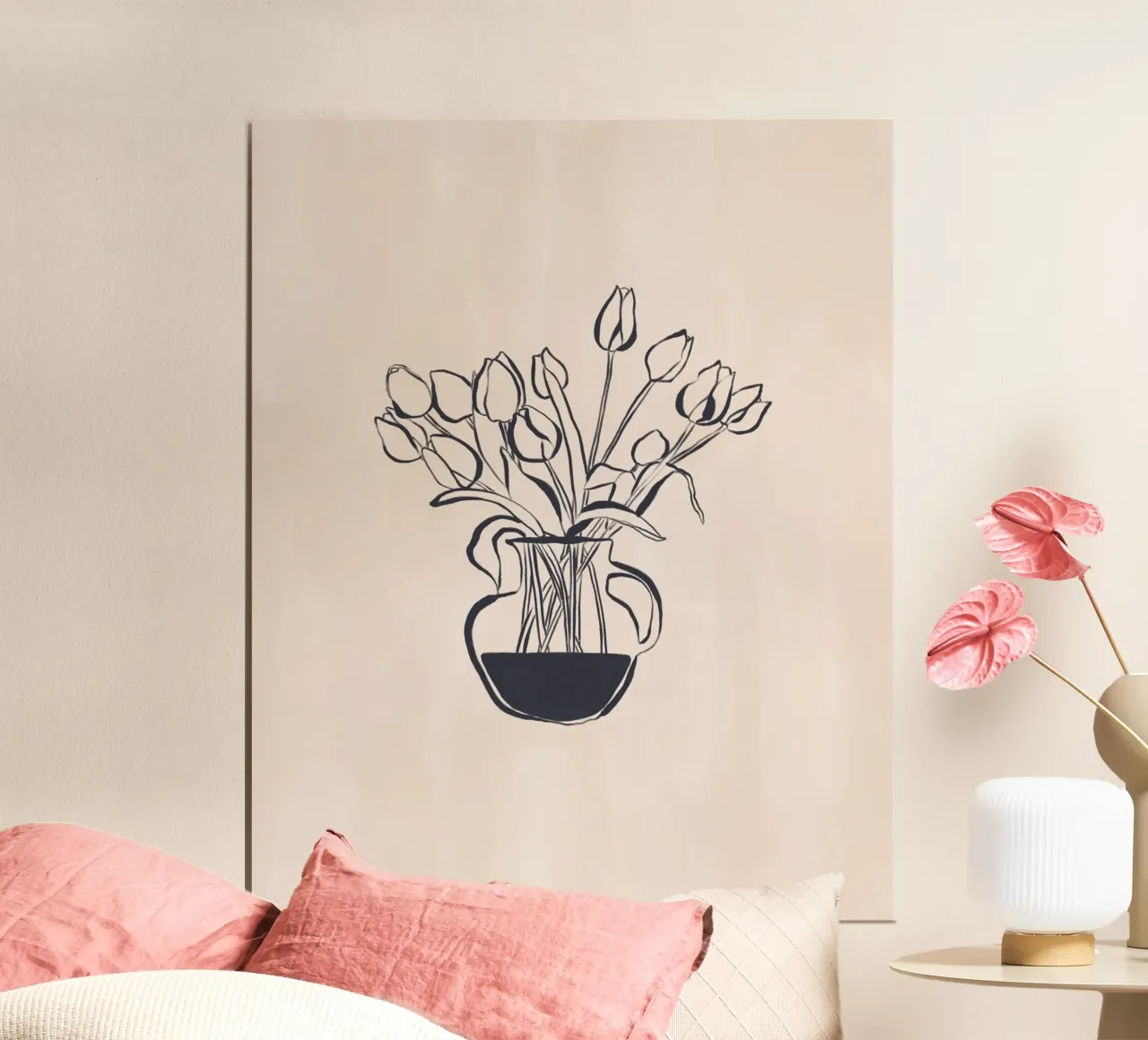 Tulipanes Florero Line Art Print hahnemühle de Ivy Green Illustrations