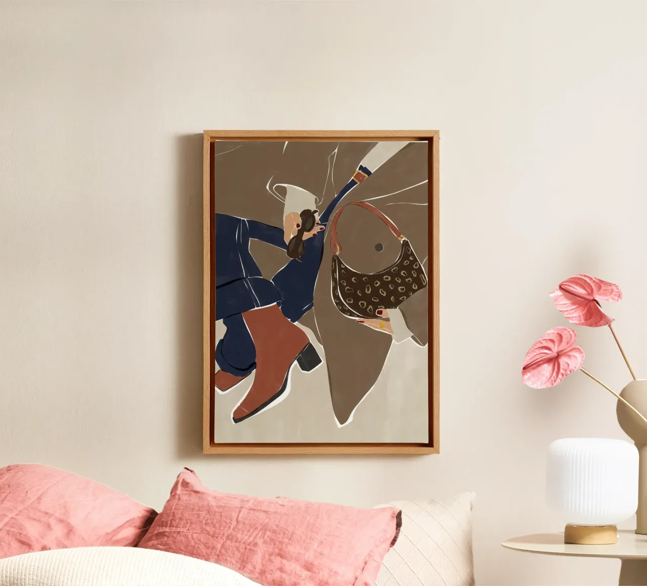 Herbst Mode Vibes Kunstdruck Leinwand mit Schattenfugenrahmen von Ivy Green Illustrations