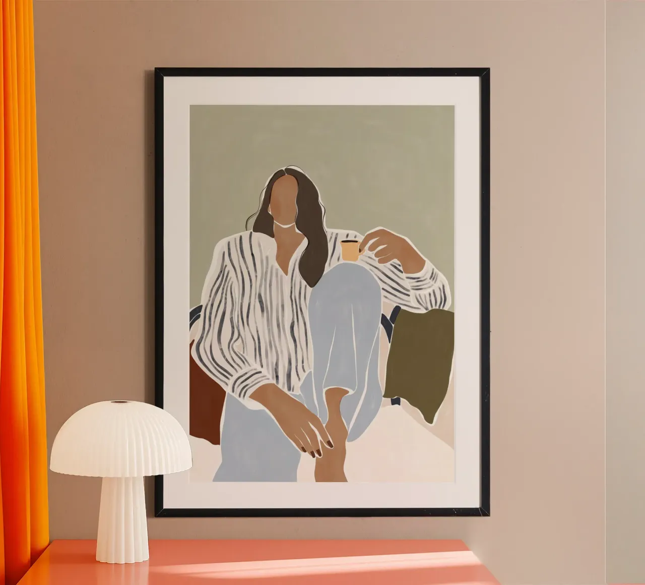 Donna che si gode una tazza di caffè espresso poster da Ivy Green Illustrations