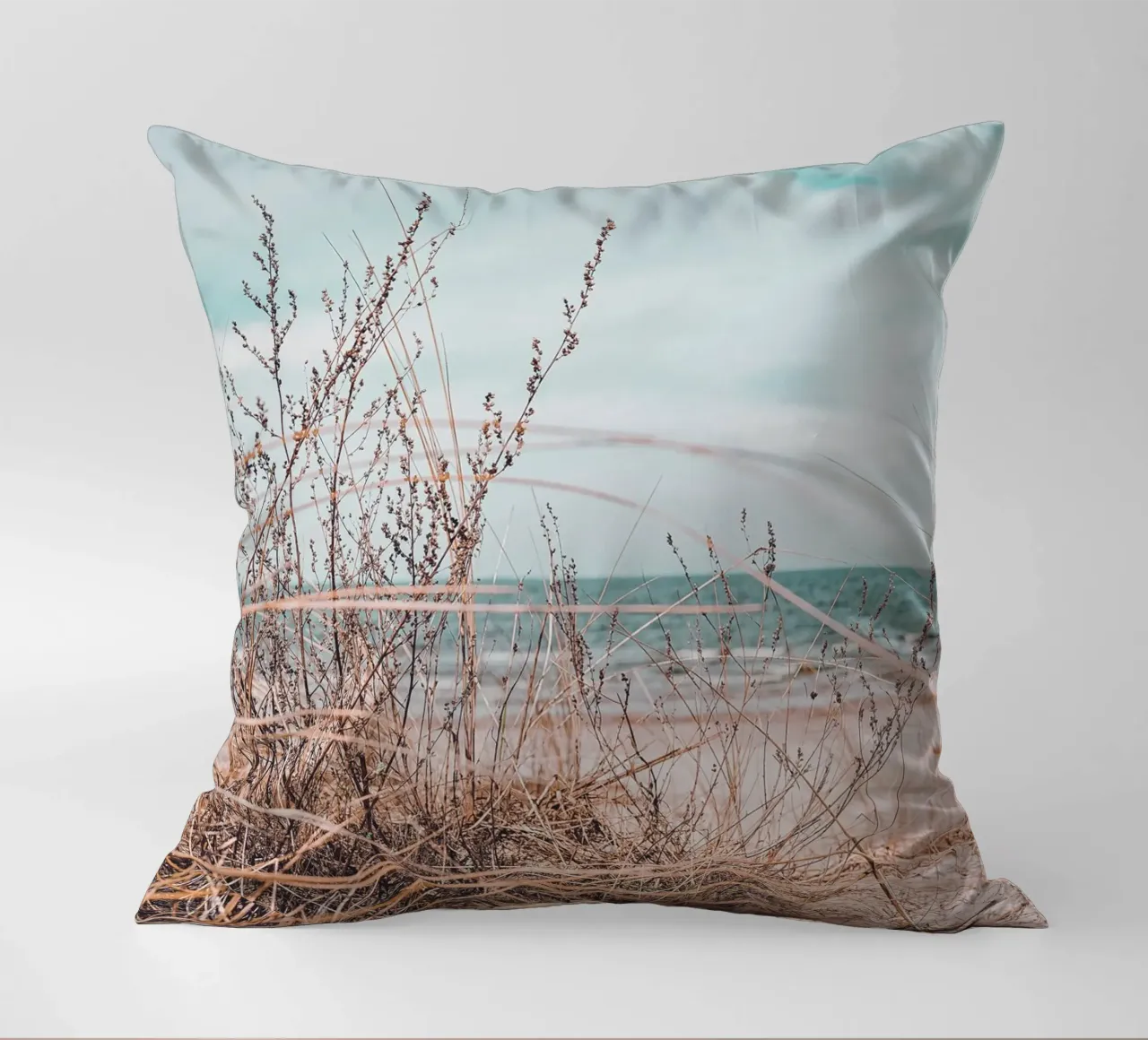 Coastal grass in the wind - design in harmony with nature decorative cushion by Whole©