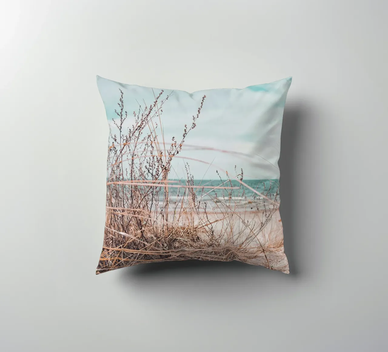 Coastal grass in the wind - design in harmony with nature decorative cushion by Whole©