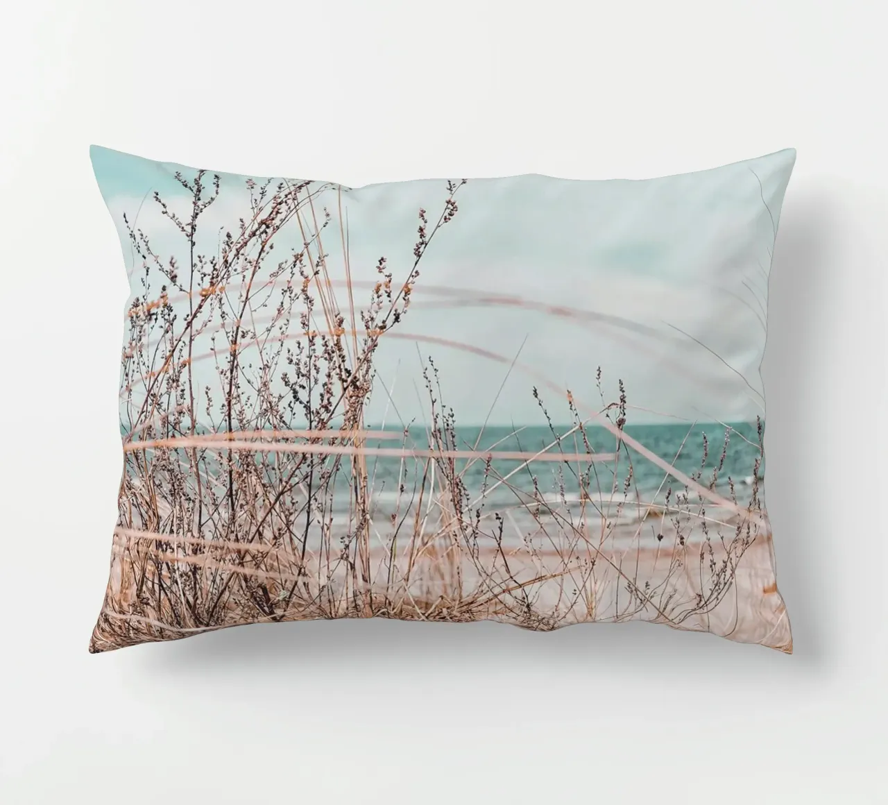 Coastal grass in the wind - design in harmony with nature decorative cushion by Whole©
