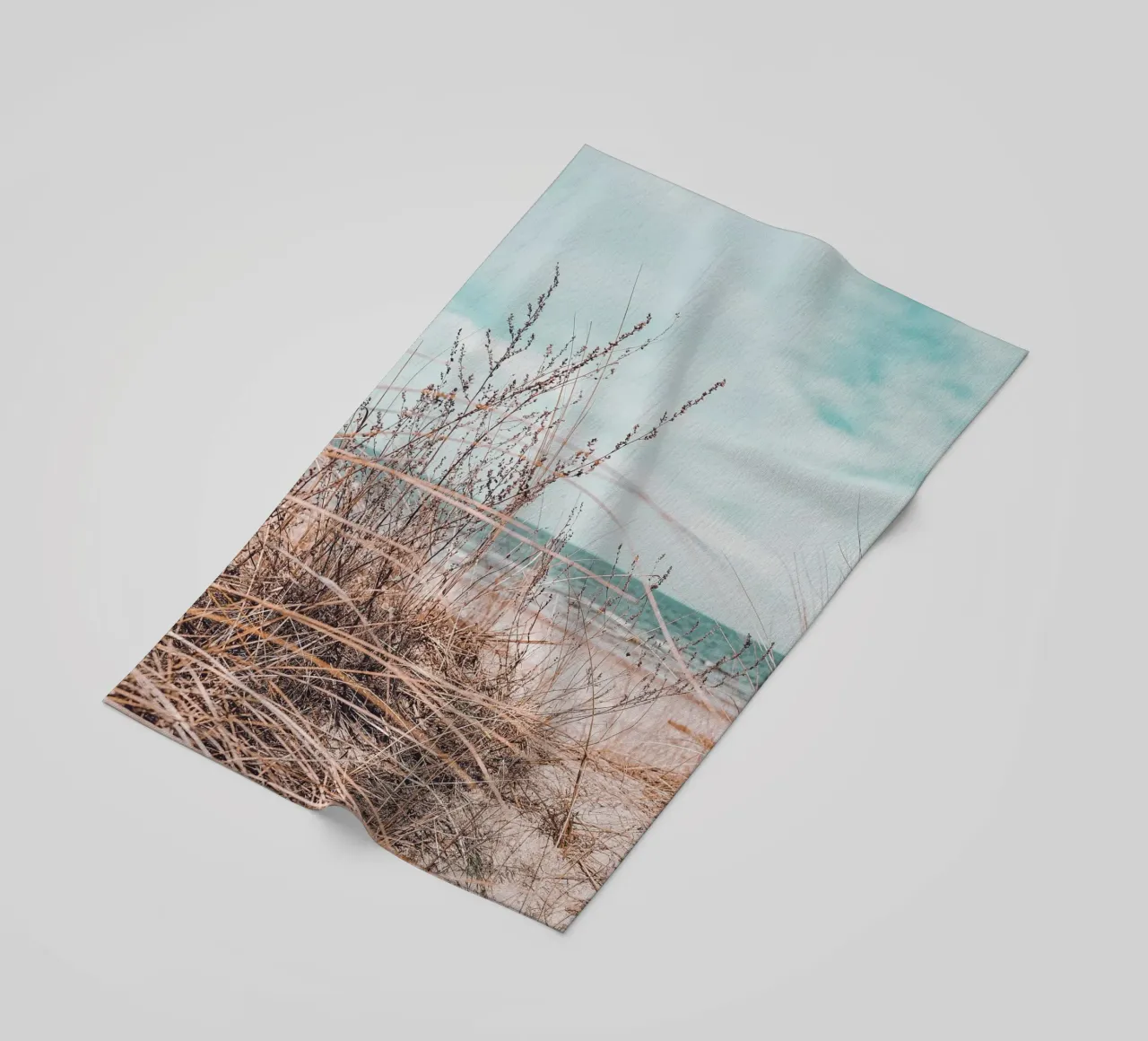 Coastal grass in the wind - design in harmony with nature beach towel by Whole©