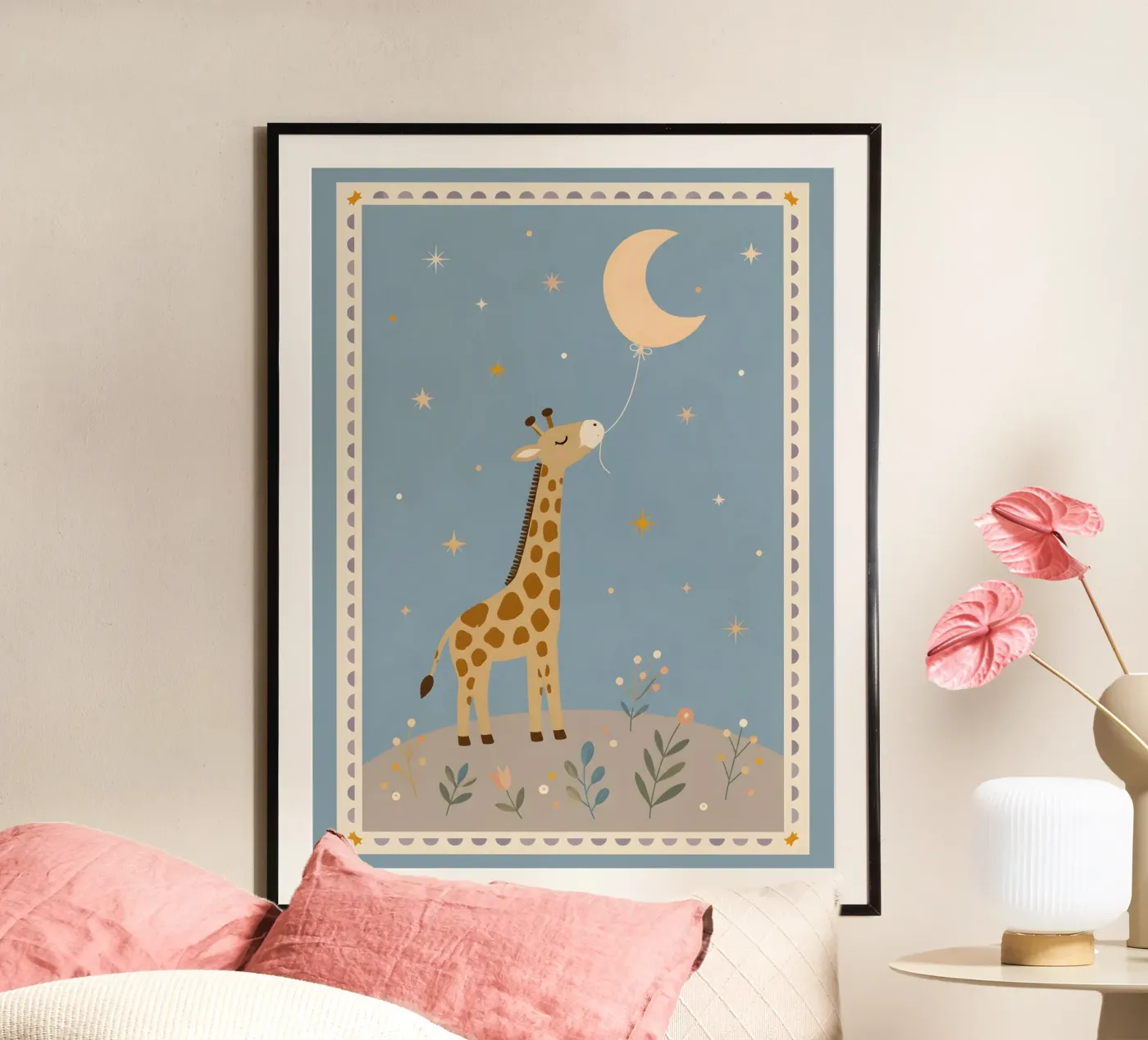 Giraffe poster van Sunshine Prints