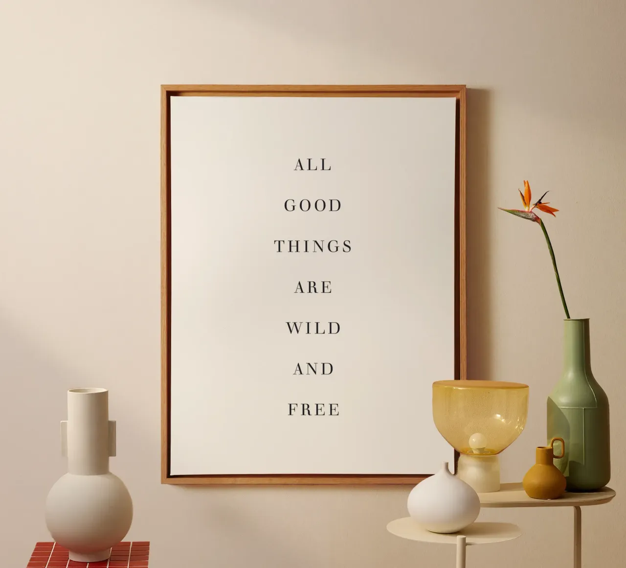 Wild and Free - Inspiring typography print canvas by Whole©
