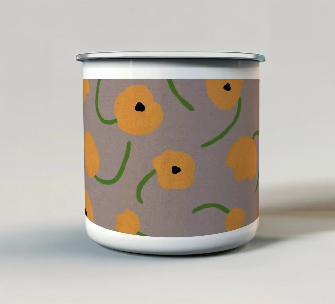 Fiori gialli tazza in smalto da Orara Studio