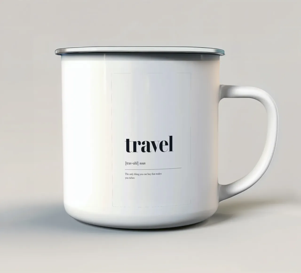 Definizione di viaggio - Ispirazione per i giramondo tazza in smalto da Whole©