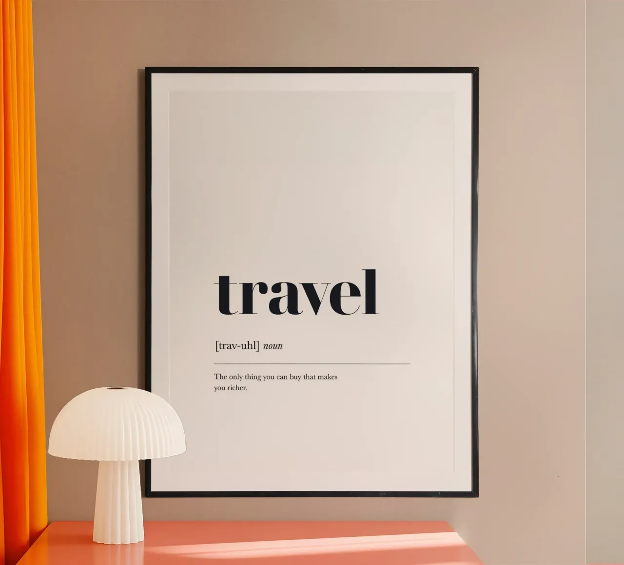 Definizione di viaggio - Ispirazione per i giramondo poster con telaio in plastica da Whole©