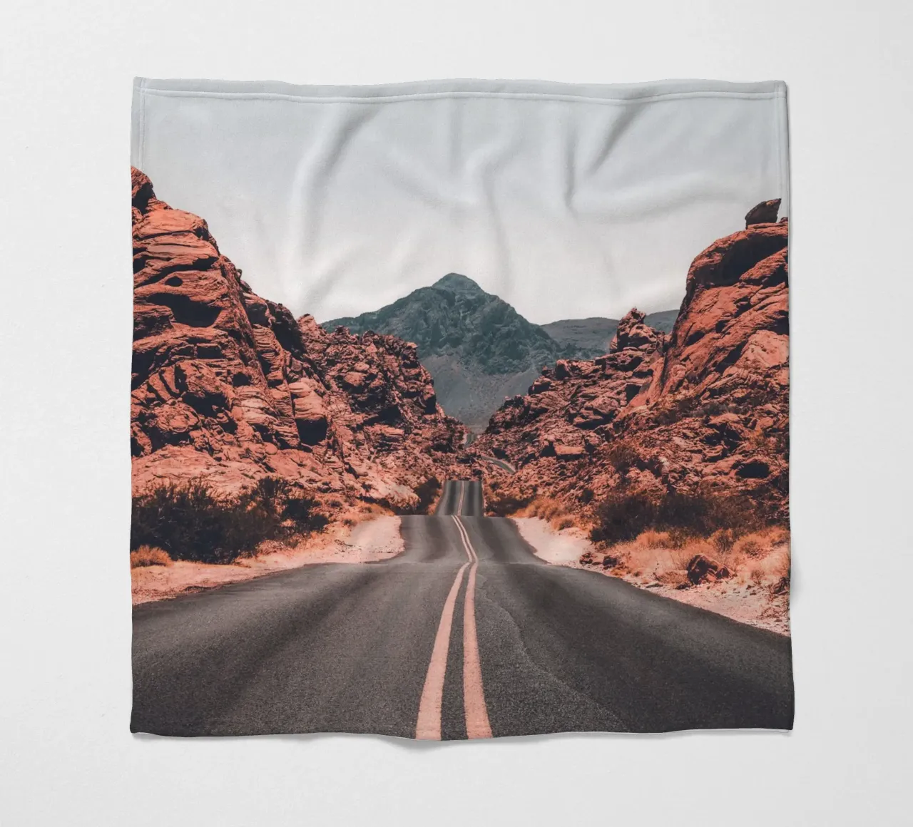 Desert Road - Path into the unknown fleece blanket by Whole©