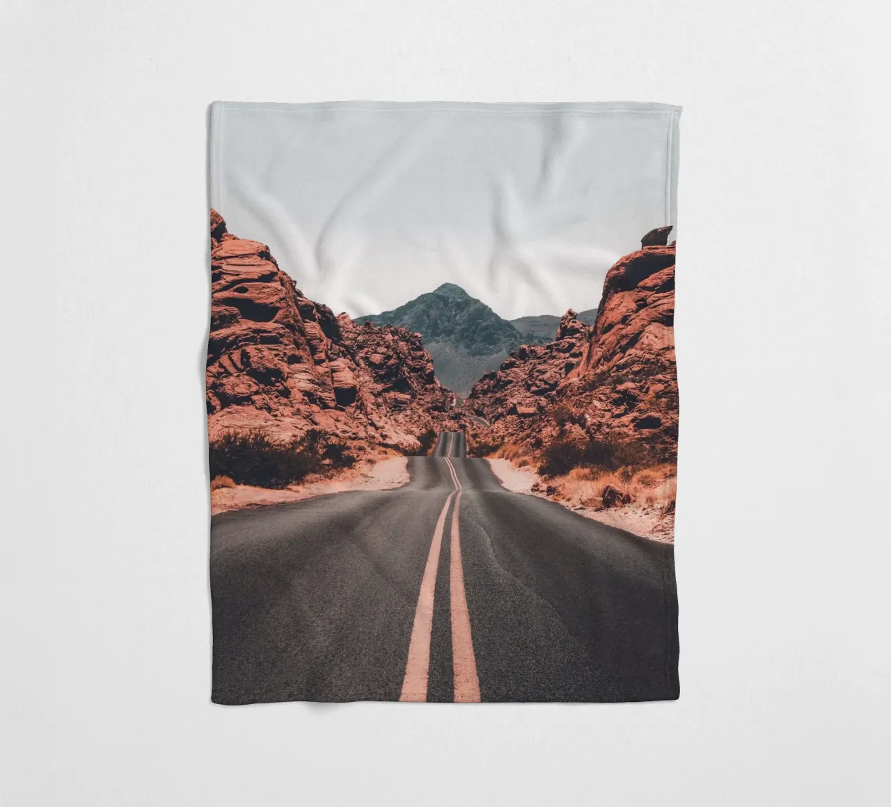 Desert Road - Path into the unknown fleece blanket by Whole©