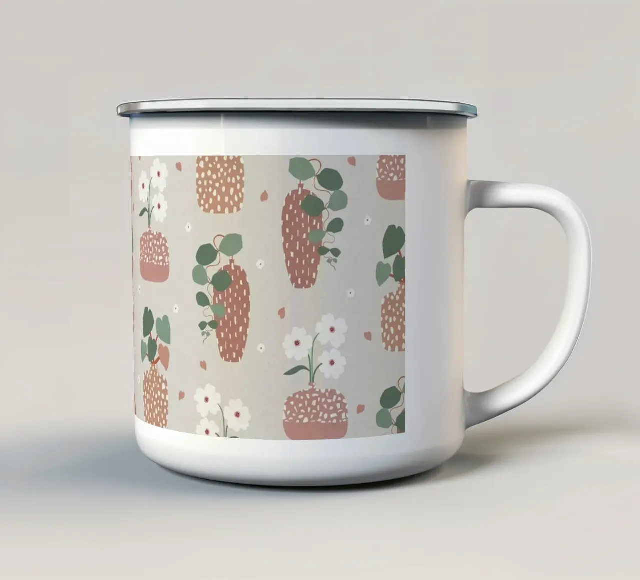 Terrazzo & Flowers tazza in smalto da Orara Studio