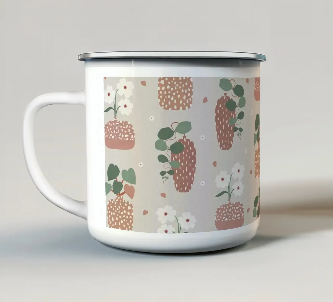 Terrazzo & Flowers tazza in smalto da Orara Studio