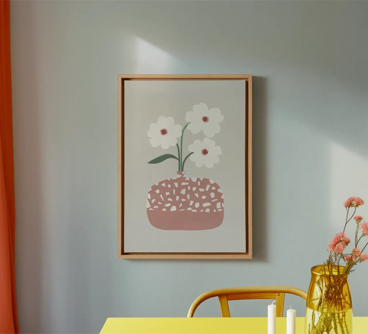 Terrazzo & Flowers tela con Cornice a cassetta da Orara Studio